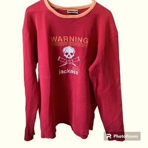 Vintage Early 00’s Jackass Red Long Sleeve T-Shirt